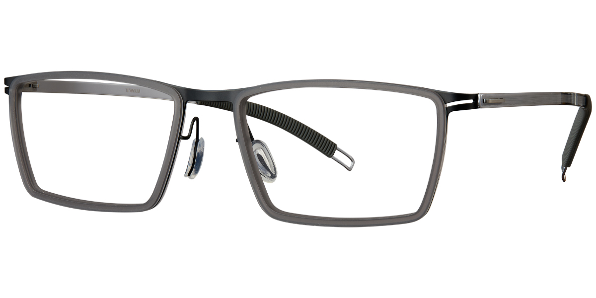 Acetate & Titanium Square Frame black-grey