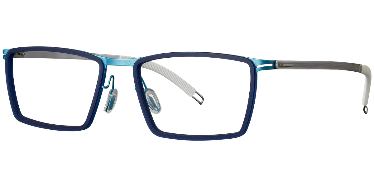 Acetate & Titanium Square Frame blue