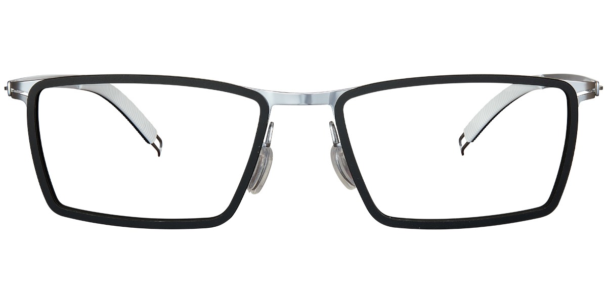 Acetate & Titanium Square Frame black-silver