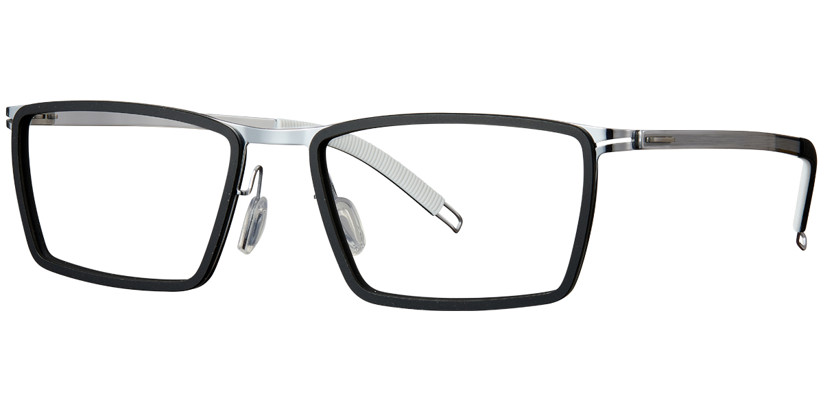 Acetate & Titanium Square Frame black-silver