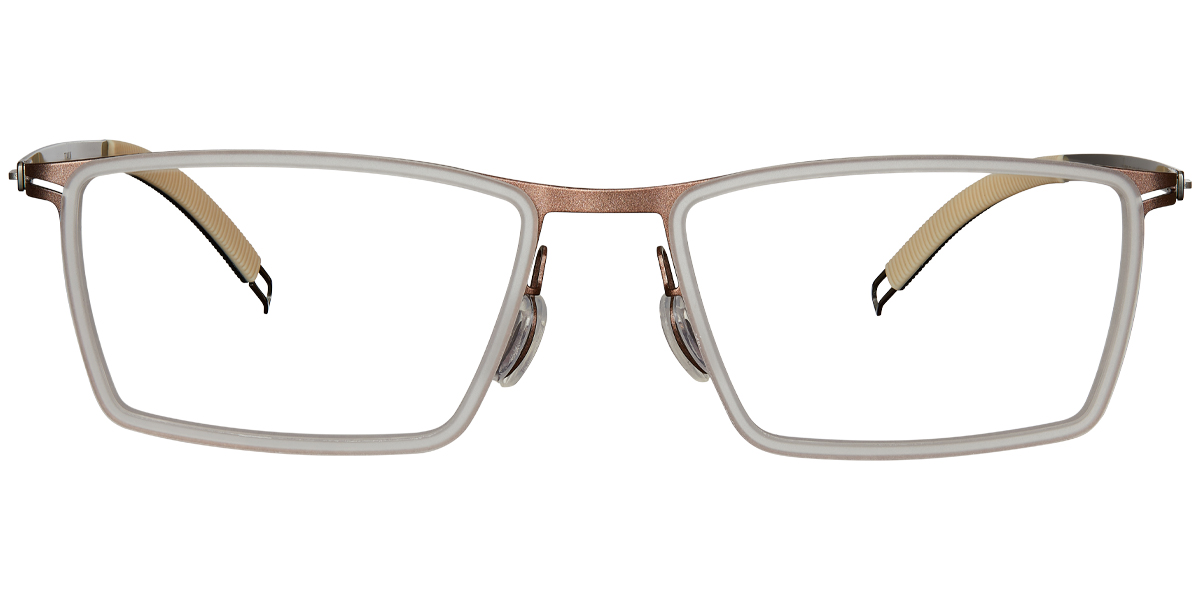 Acetate & Titanium Square Frame translucent-white