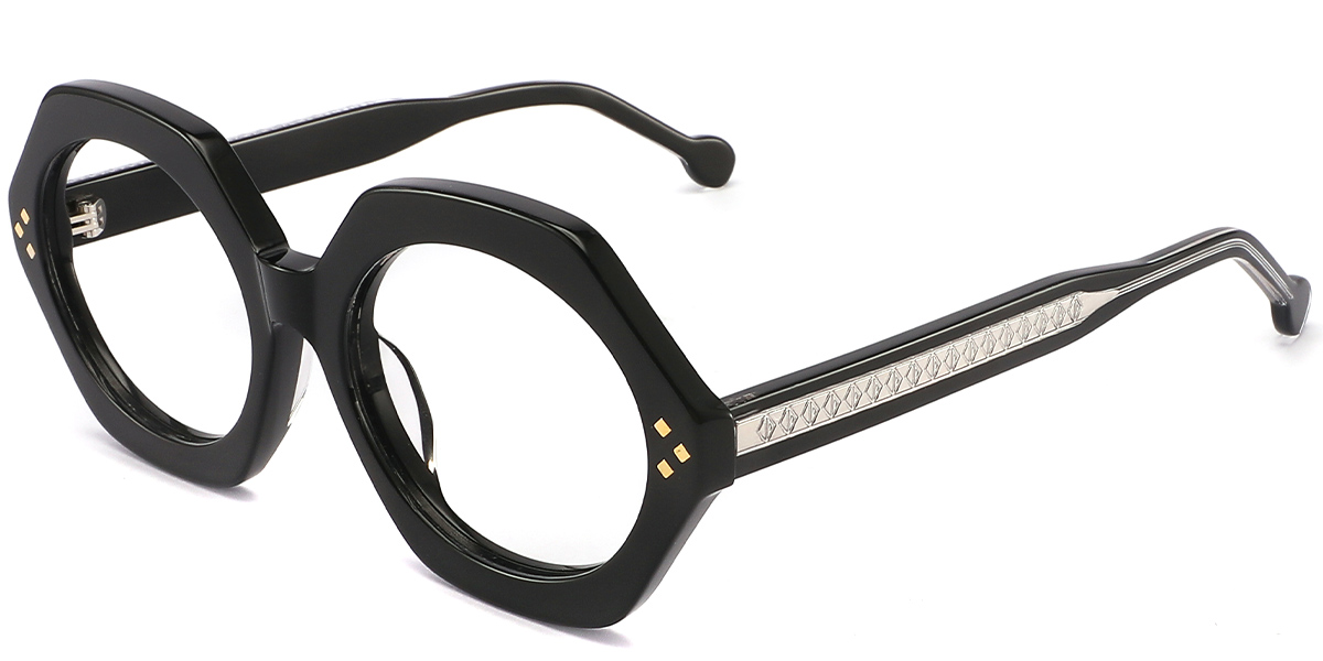 Acetate Geometric Frame bright_black