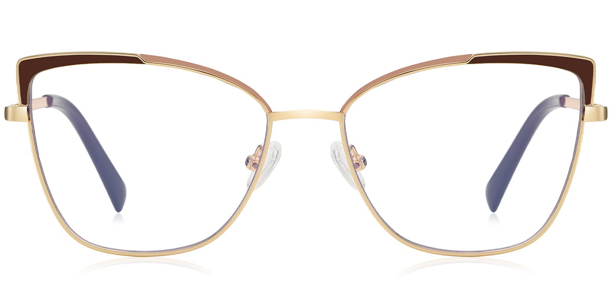 Cat Eye Frame pattern-brown