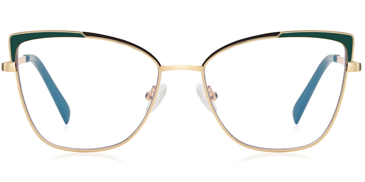 Cat Eye Frame pattern-green