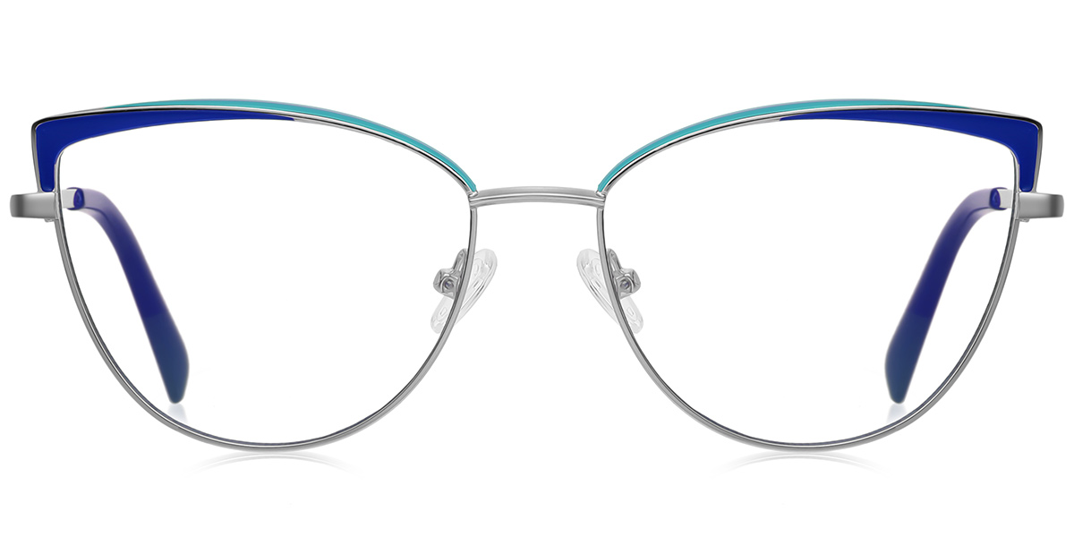 Cat Eye Frame pattern-blue