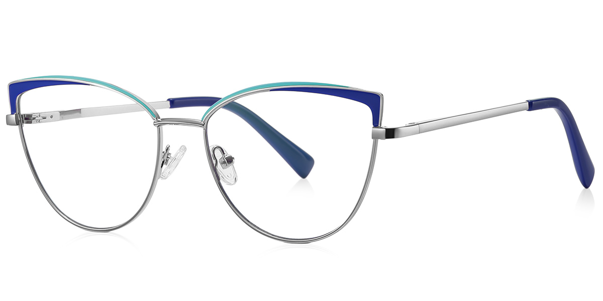 Cat Eye Frame pattern-blue