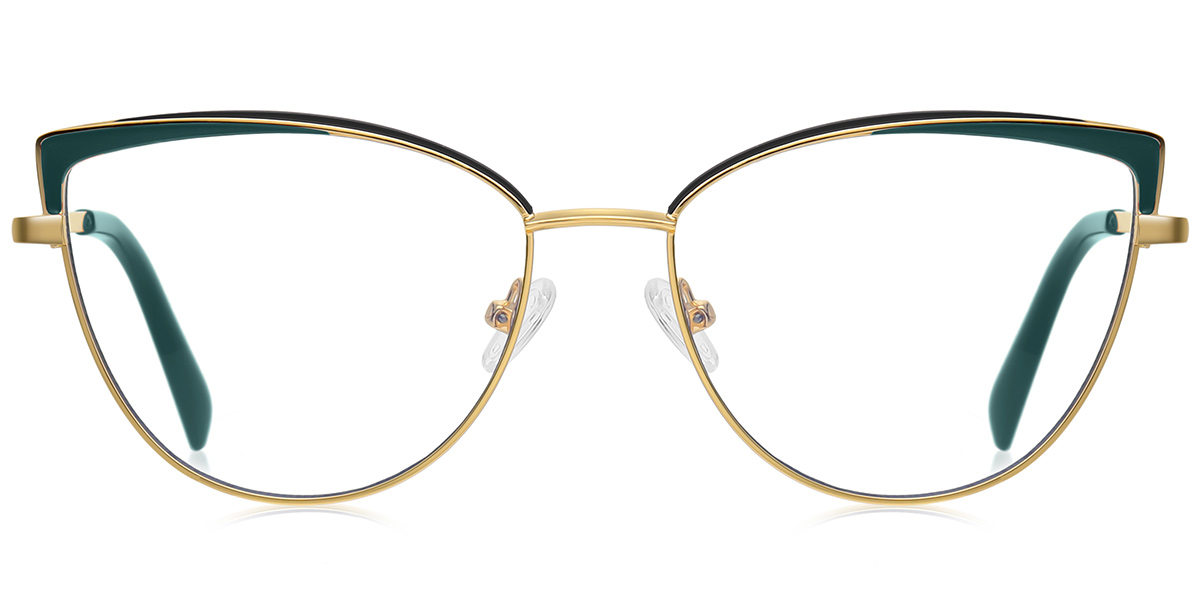 Cat Eye Frame pattern-green