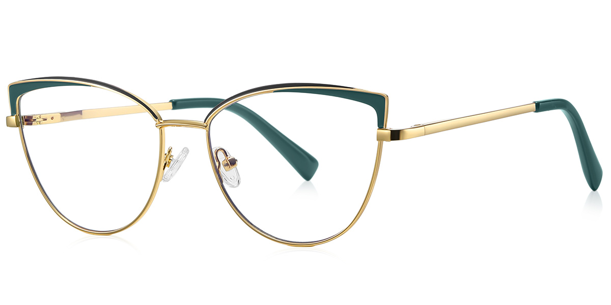 Cat Eye Frame pattern-green