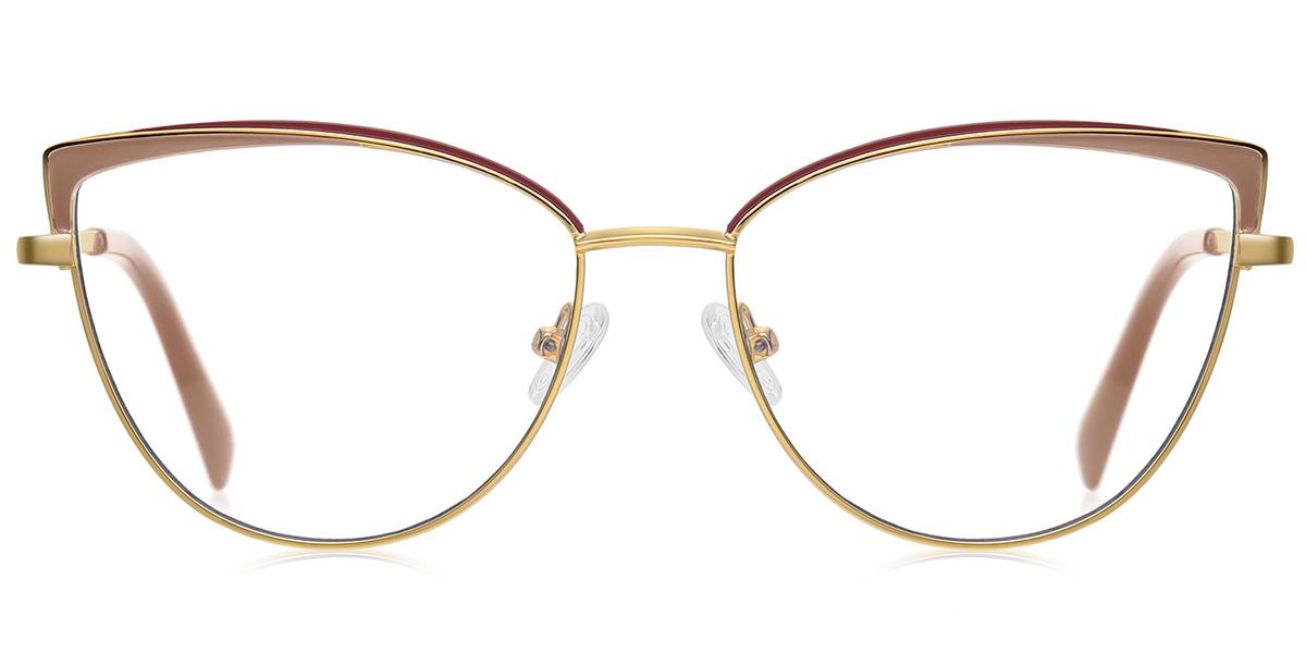 Cat Eye Frame pattern-brown