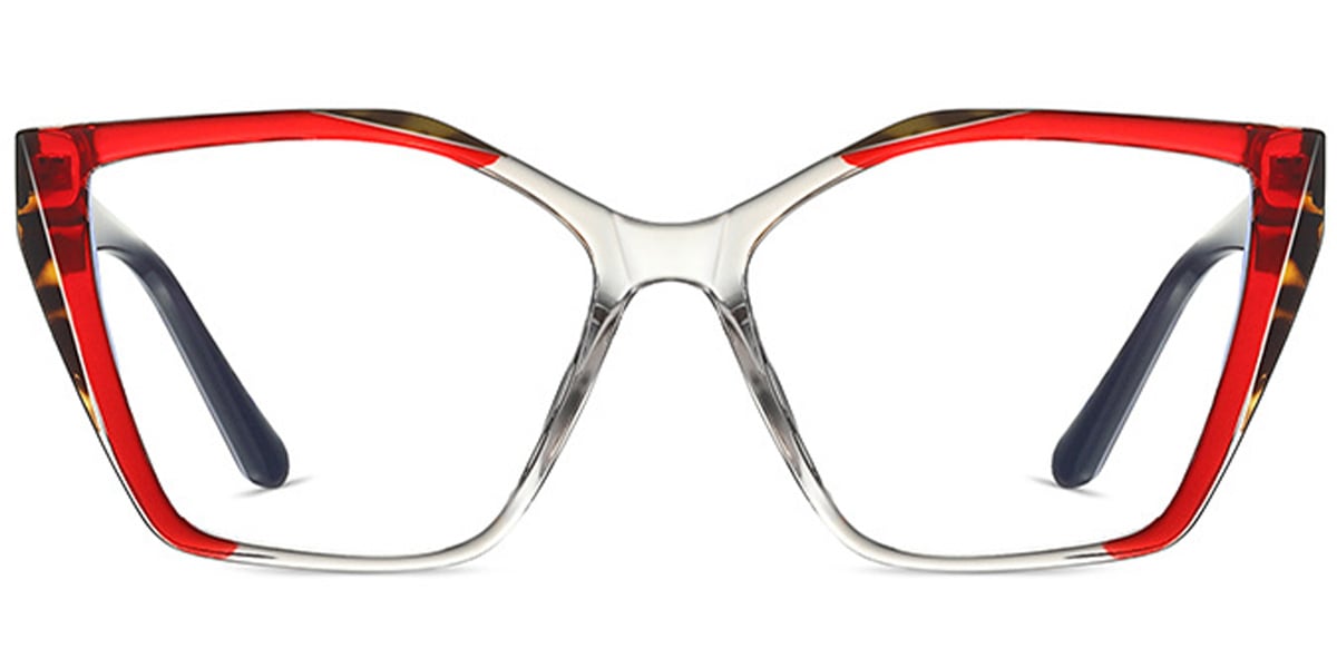 Acetate Geometric Frame pattern-red