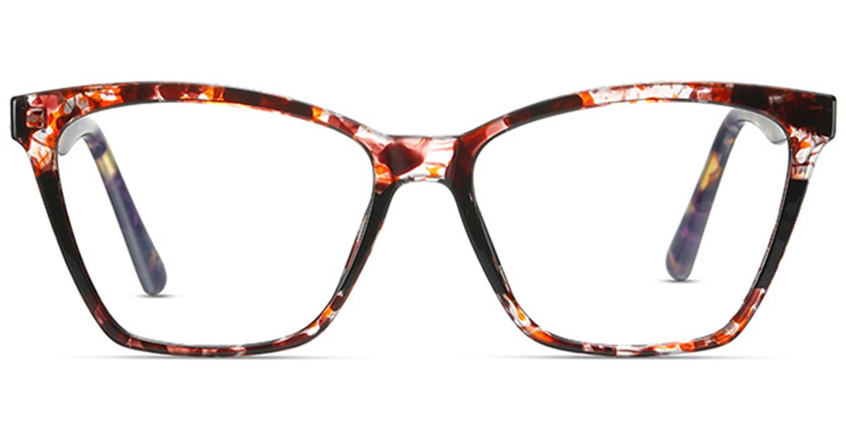 Acetate Square Frame pattern-red