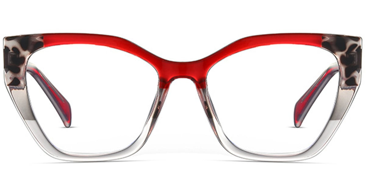 Acetate Geometric Frame pattern-red