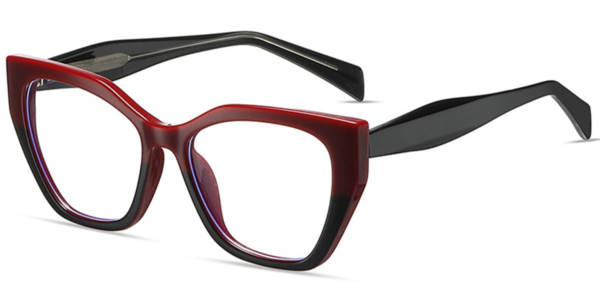 Acetate Geometric Frame black-red