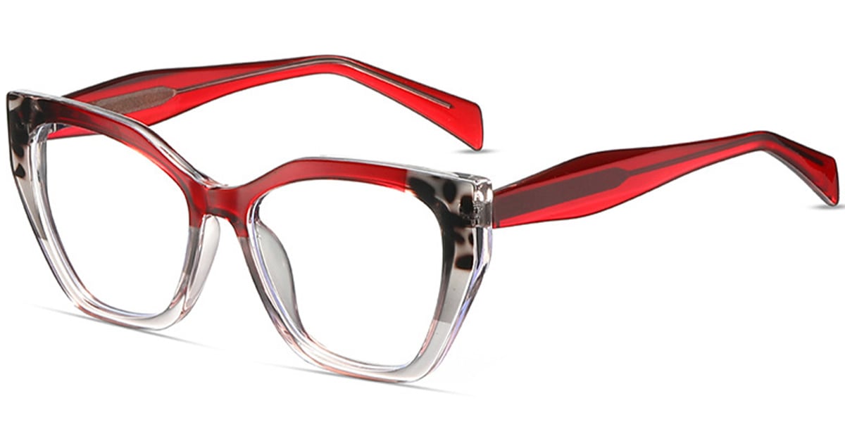 Acetate Geometric Frame pattern-red