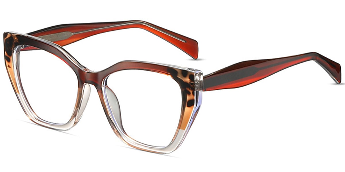 Acetate Geometric Frame pattern-brown