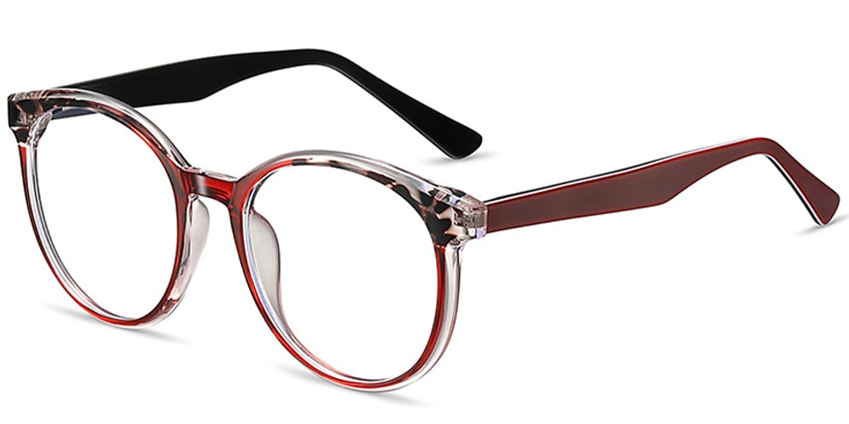 Acetate Round Frame pattern-red