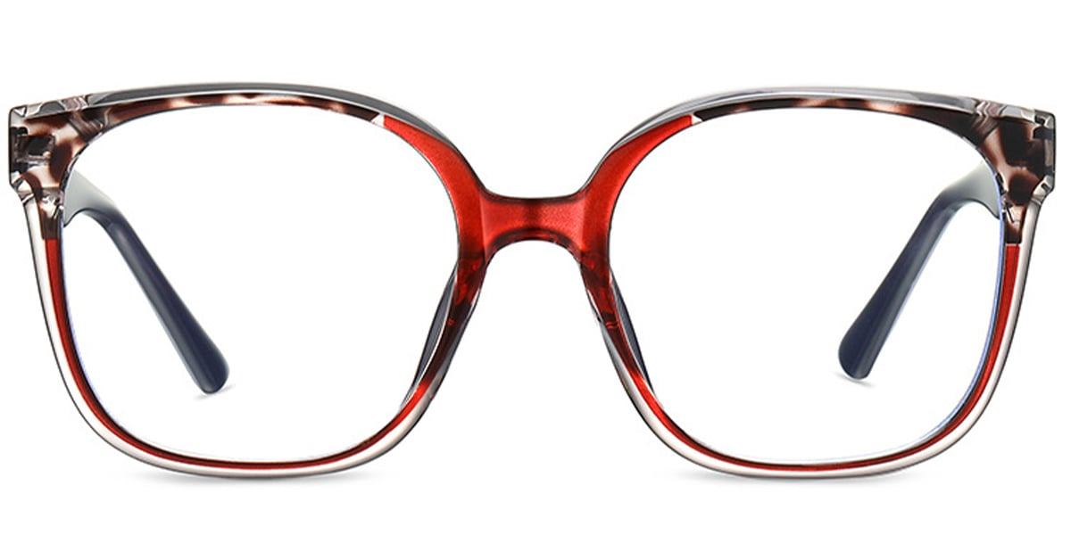 Acetate Square Frame pattern-red