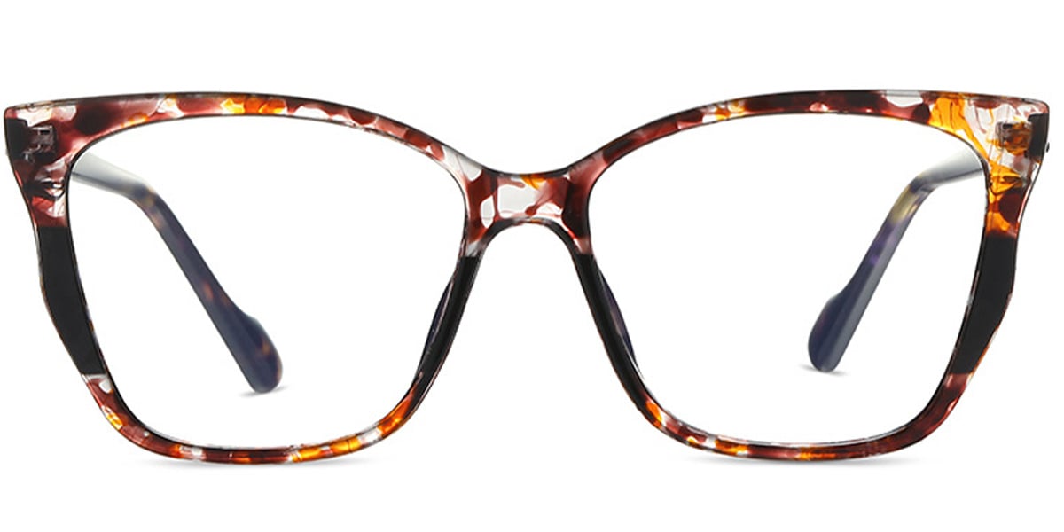 Acetate Square Frame pattern-orange