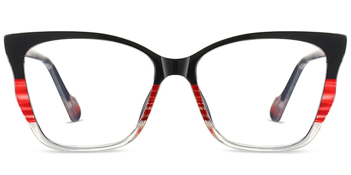 Acetate Square Frame pattern-black