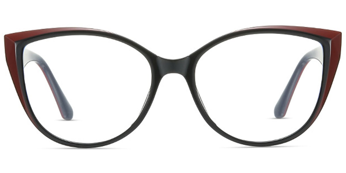 Acetate Cat Eye Frame black-red