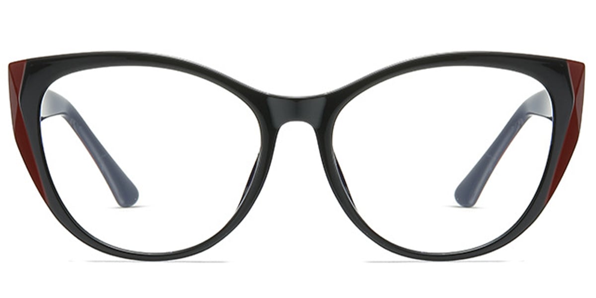 Acetate Square Frame black-red