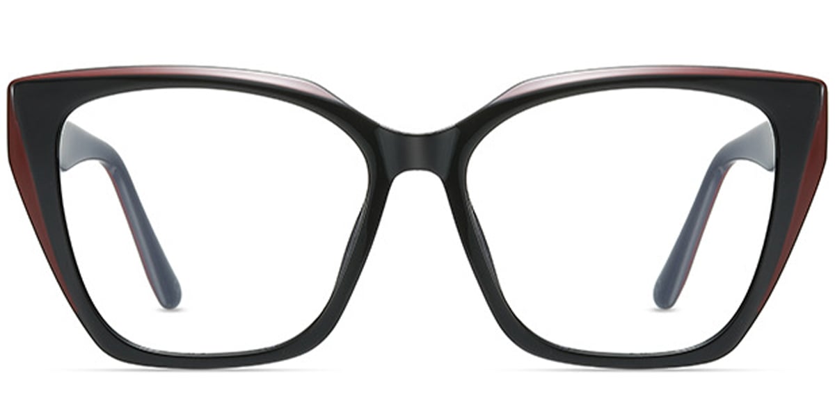 Acetate Square Frame black-red