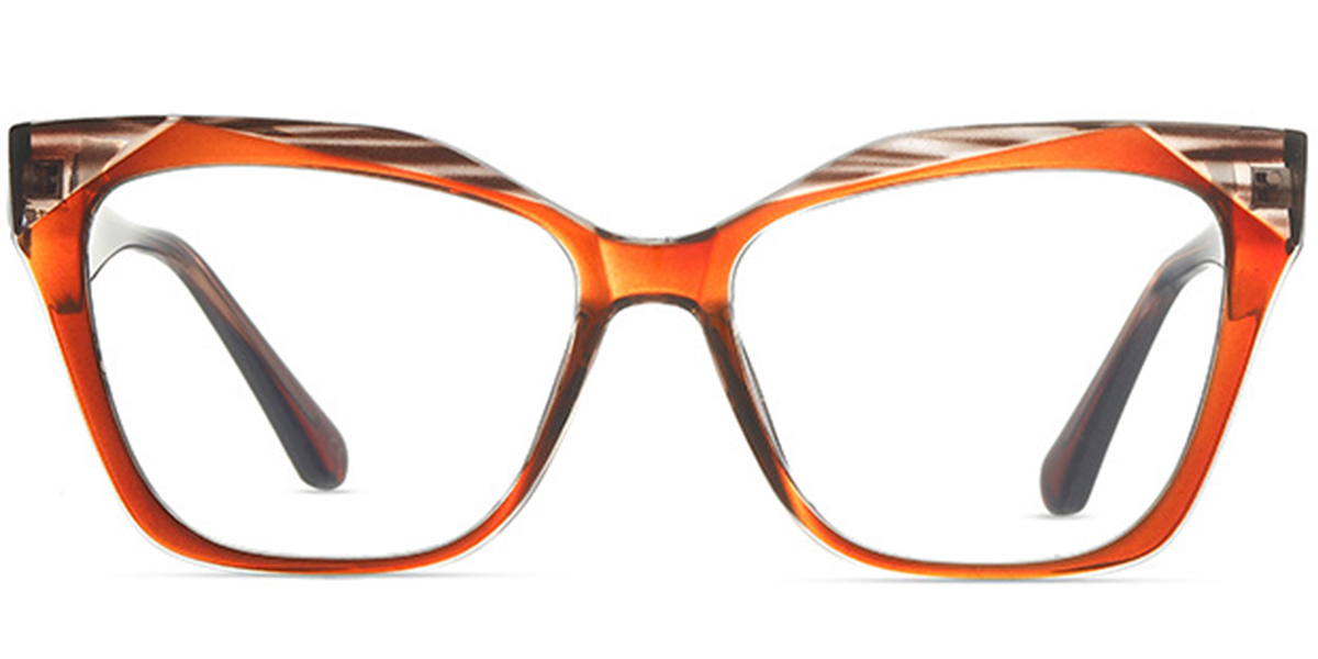 Acetate Square Frame pattern-orange