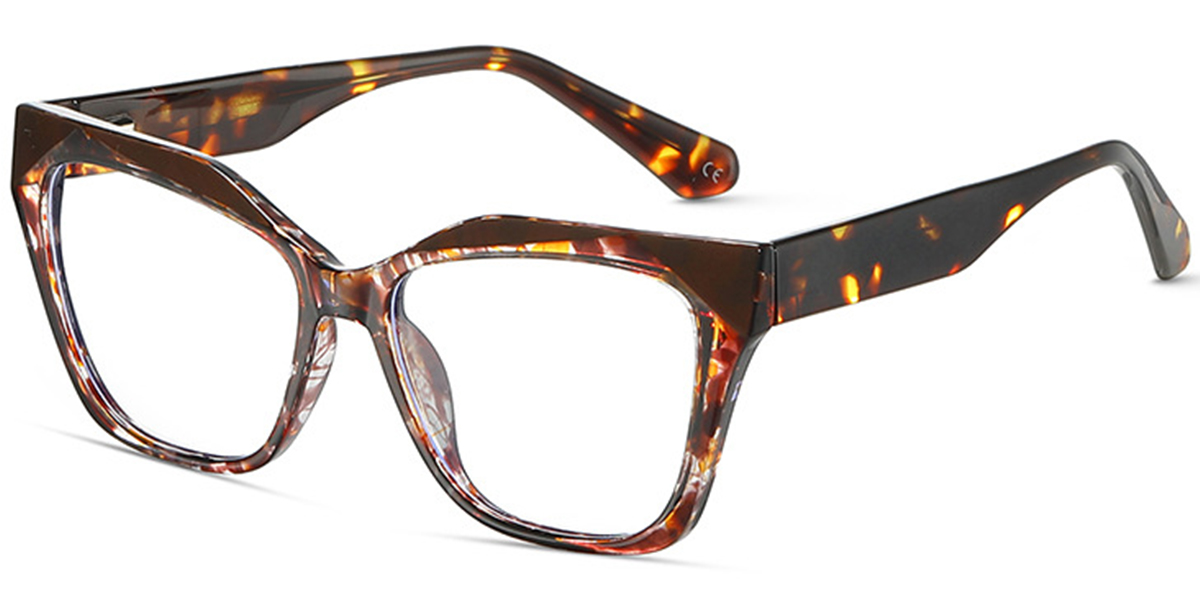 Acetate Square Frame pattern-tortoiseshell