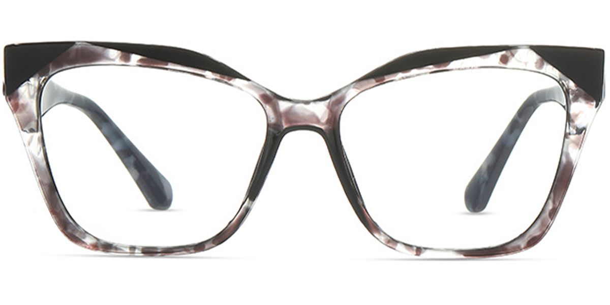 Acetate Square Frame pattern-black