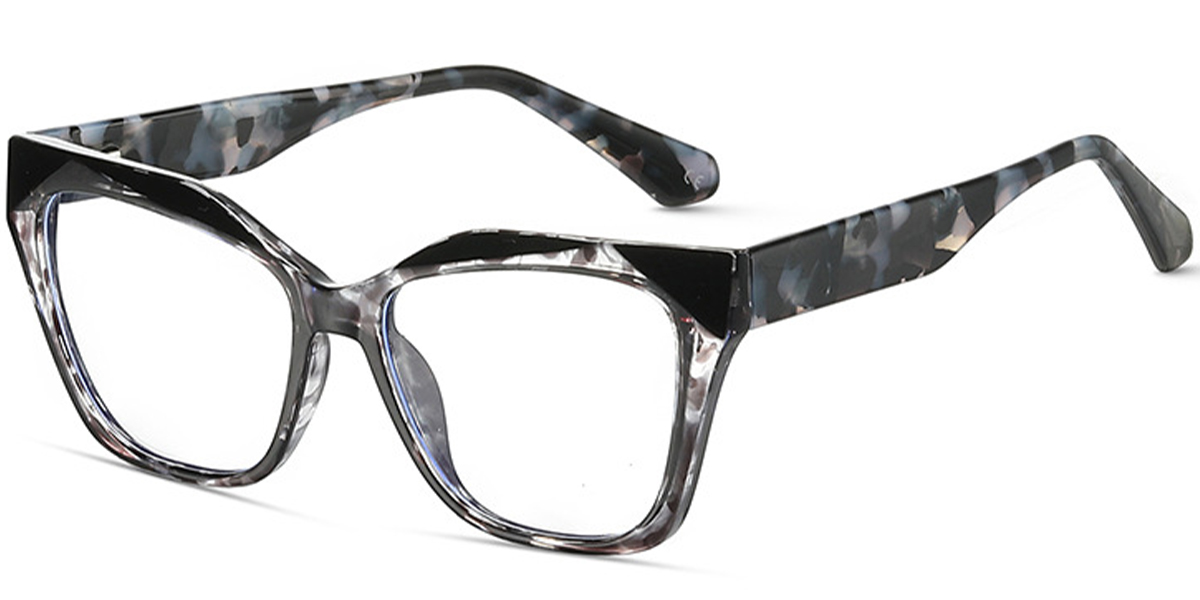 Acetate Square Frame pattern-black