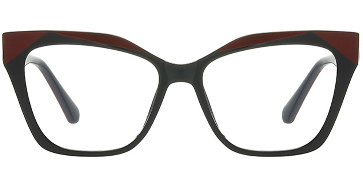 Acetate Square Frame black-red