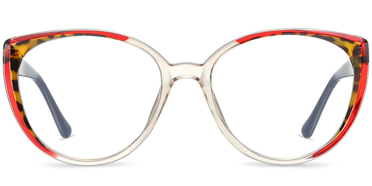 Acetate Geometric Frame pattern-red