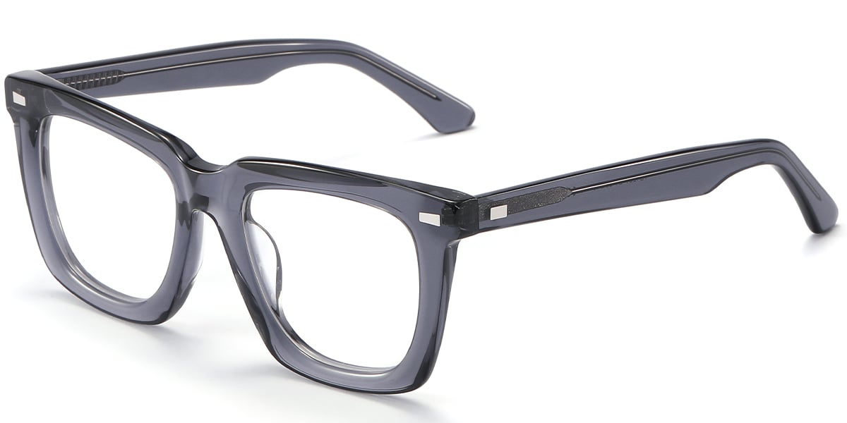 Acetate Square Frame translucent-grey