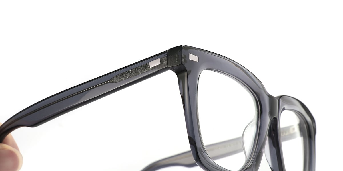 Acetate Square Frame translucent-grey