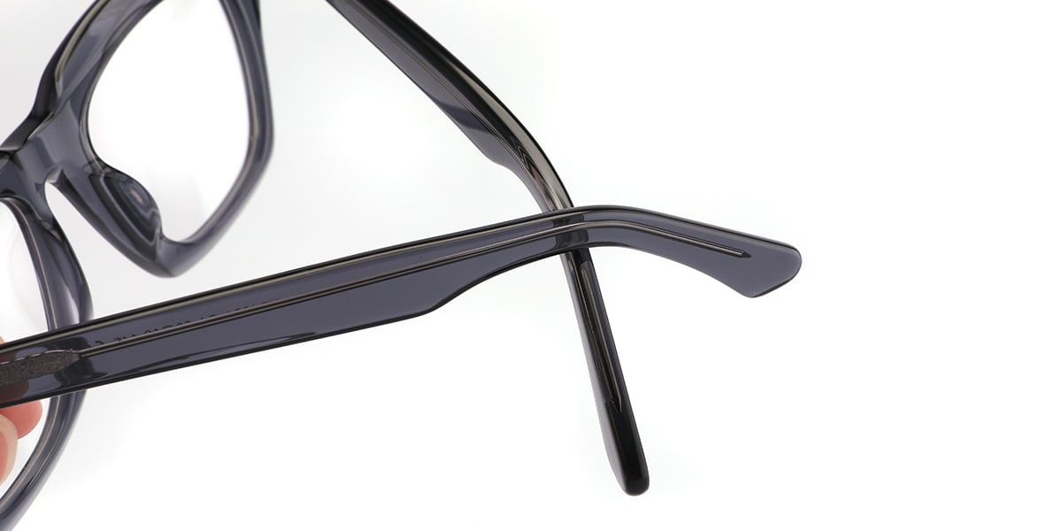 Acetate Square Frame translucent-grey