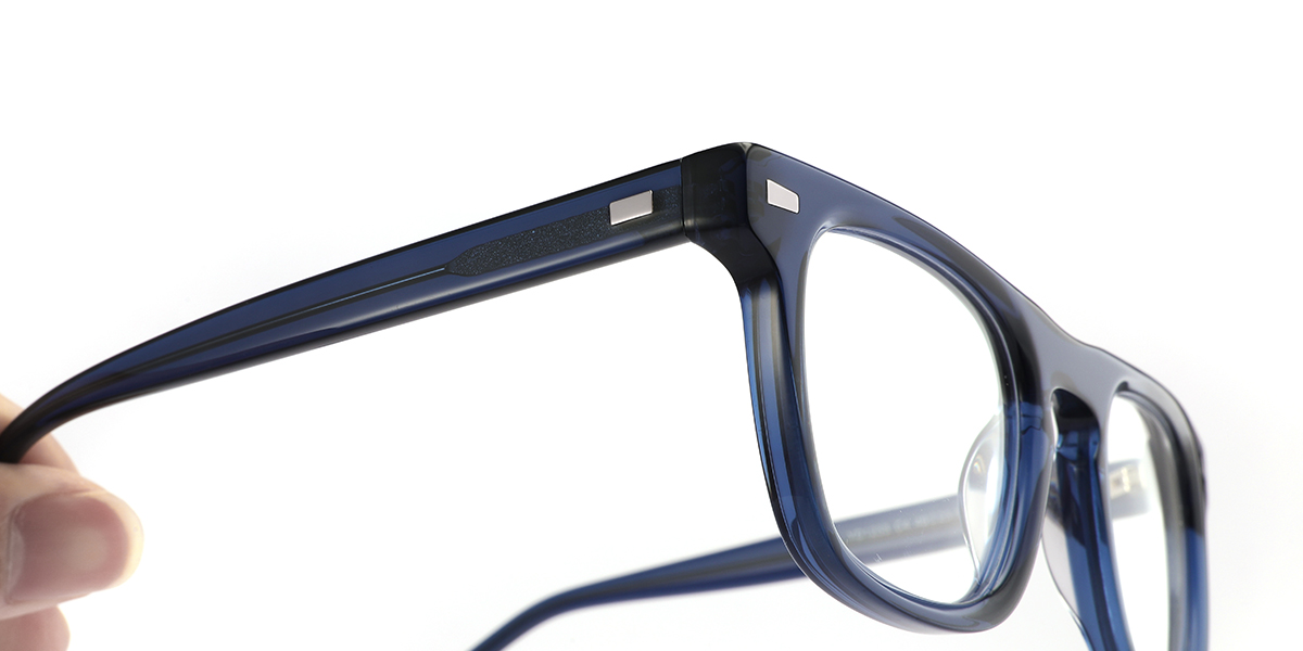 Acetate Square Frame translucent-blue