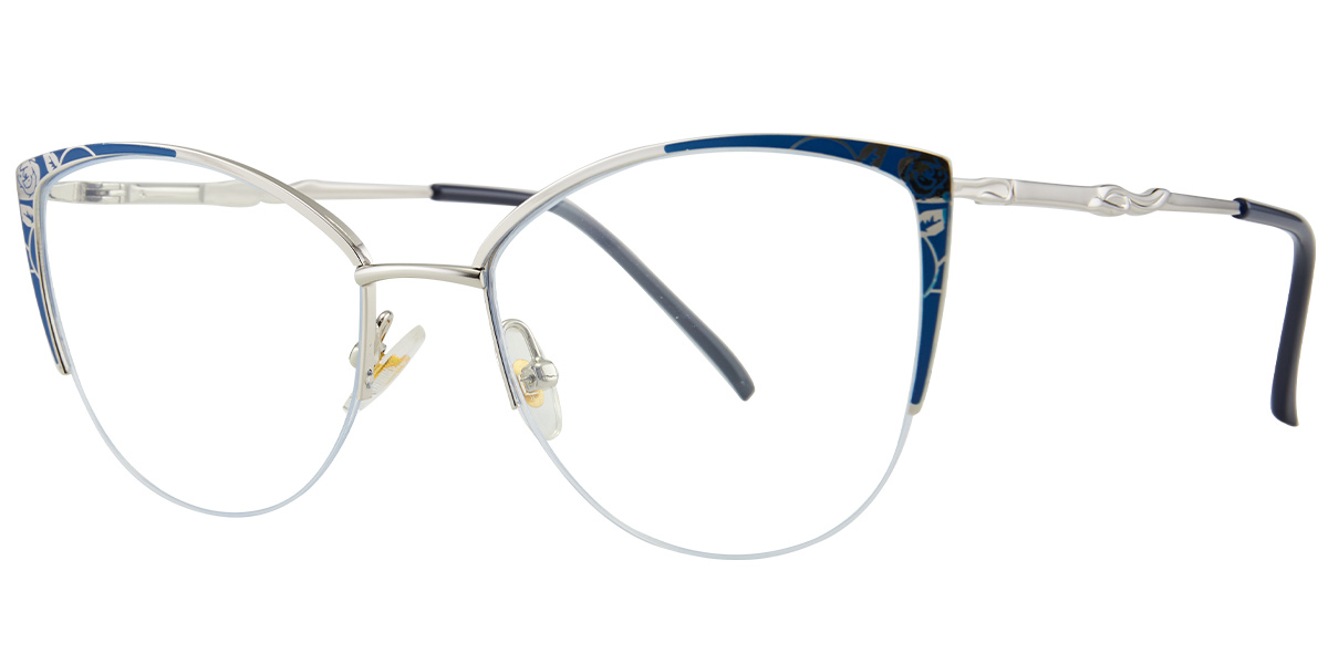 Cat Eye Frame silver-blue