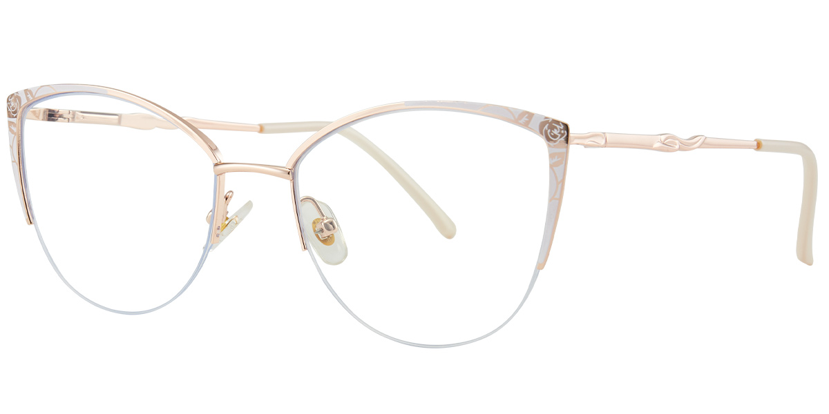 Cat Eye Frame rose_gold-white