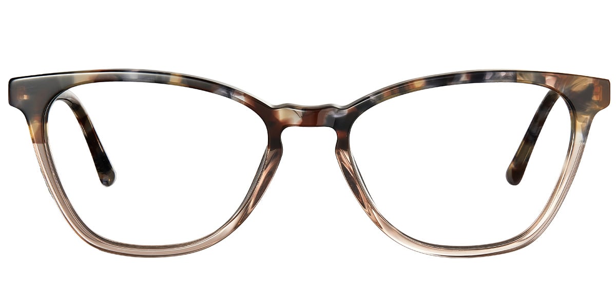 Acetate Cat Eye Frame pattern-brown