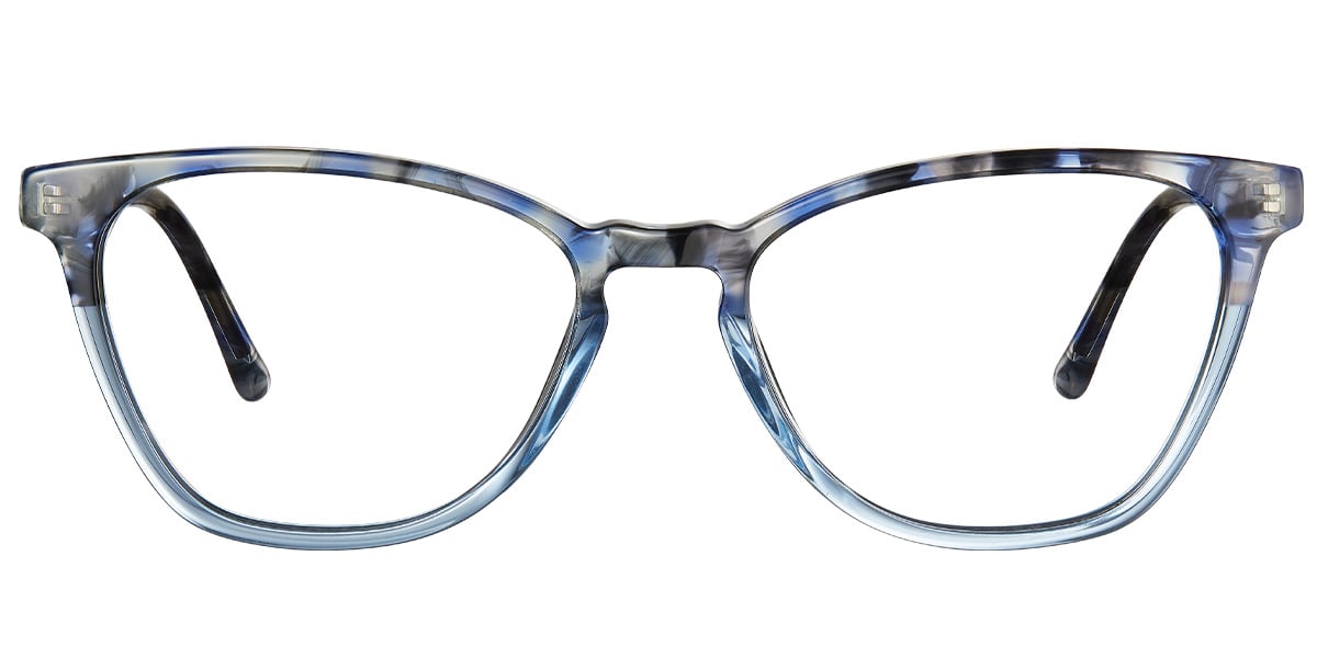 Acetate Cat Eye Frame pattern-blue