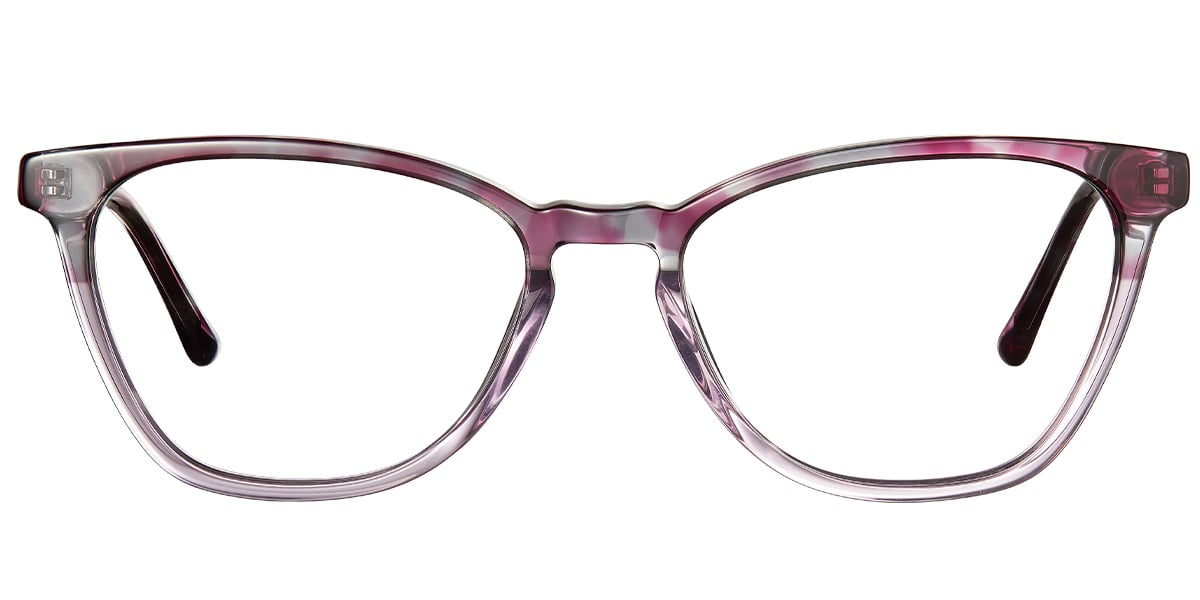 Acetate Cat Eye Frame pattern-purple