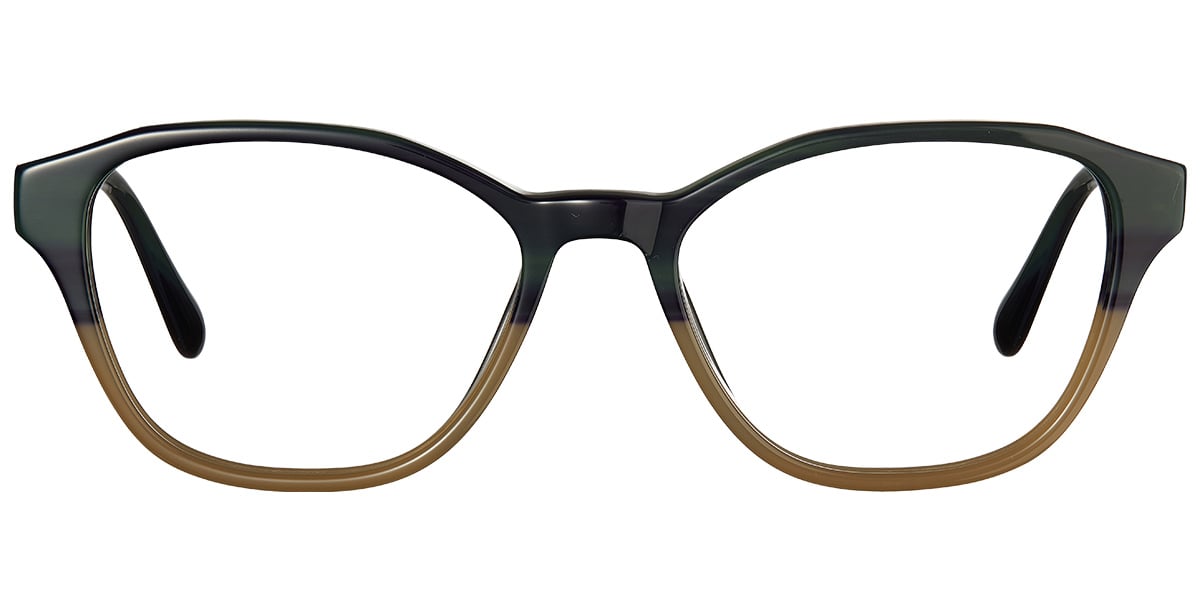 Acetate Geometric Frame pattern-green