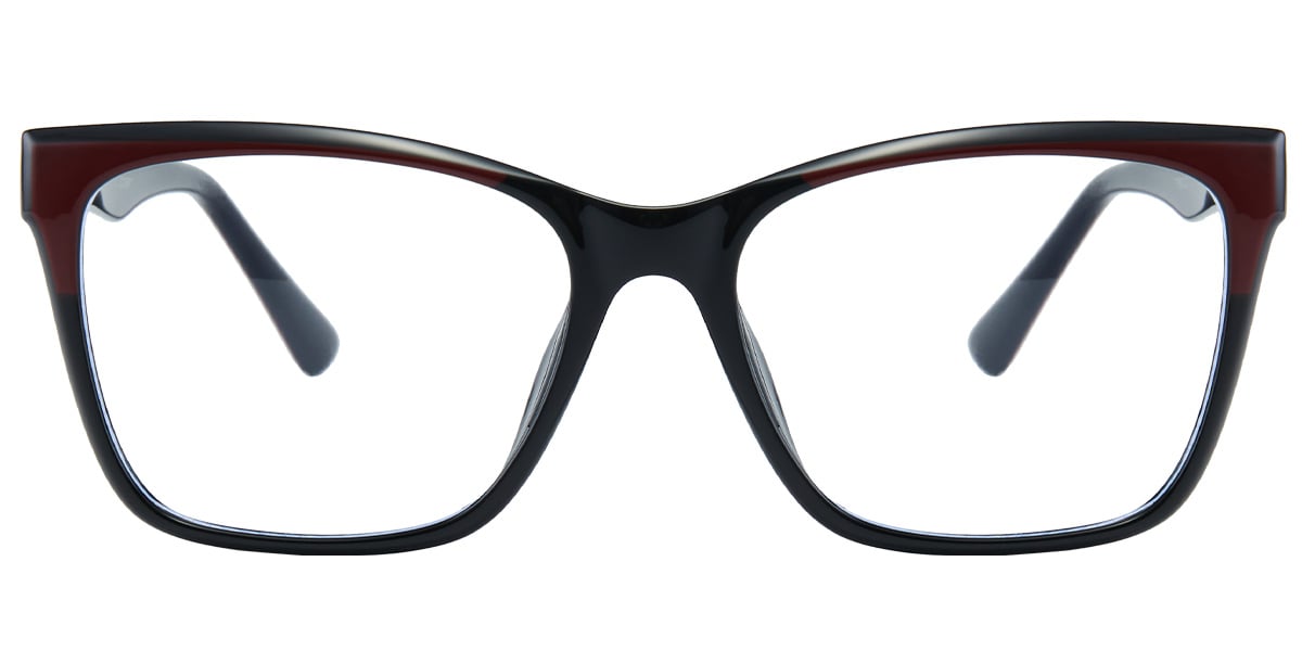 Acetate Square Frame black-red