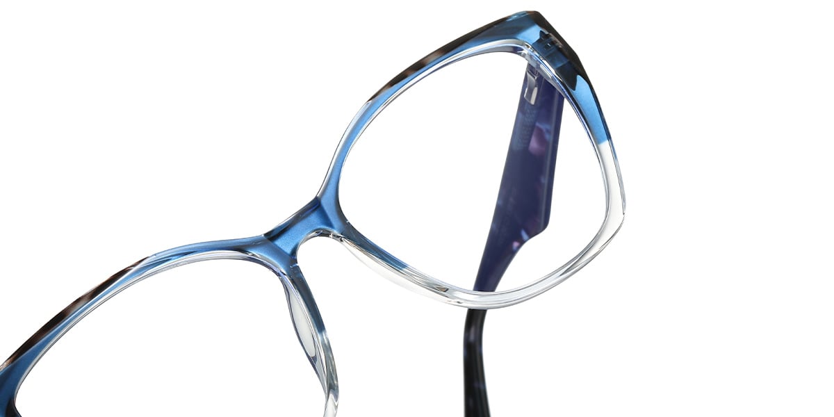 Acetate Square Frame pattern-blue