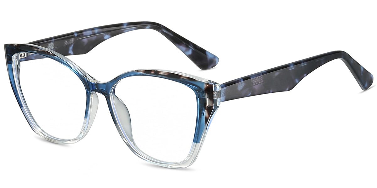 Acetate Square Frame pattern-blue