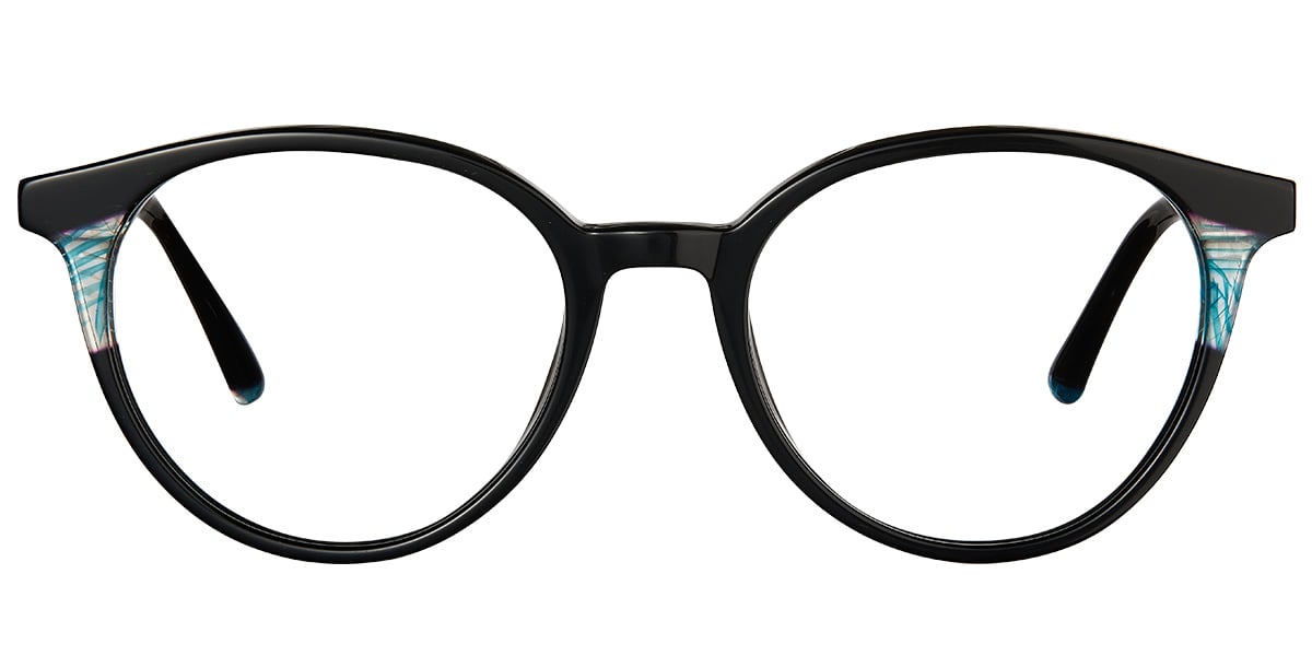 Acetate Oval Frame pattern-black