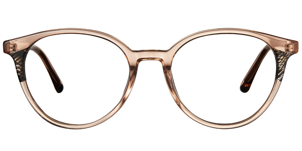 Acetate Oval Frame pattern-brown