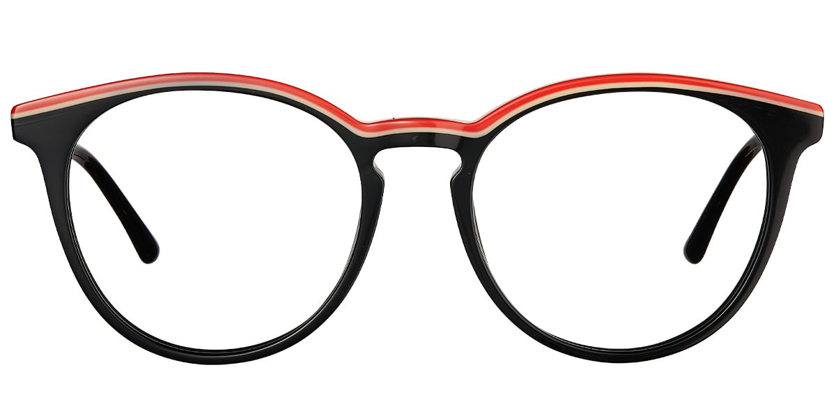 Acetate Oval Frame pattern-black