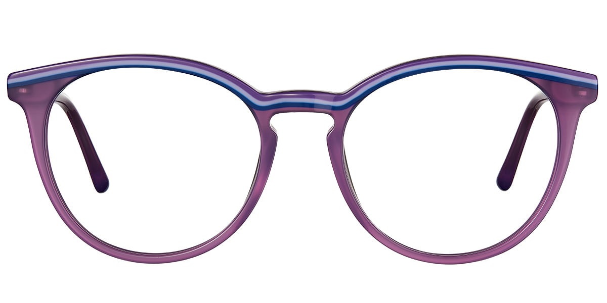 Acetate Oval Frame pattern-purple