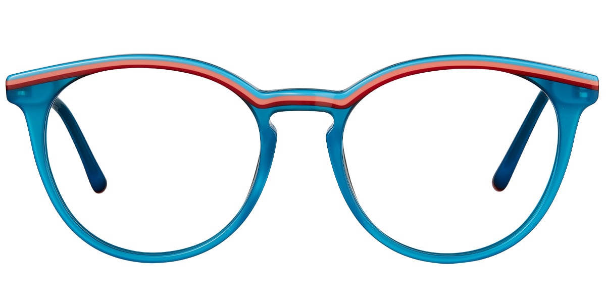 Acetate Oval Frame pattern-blue